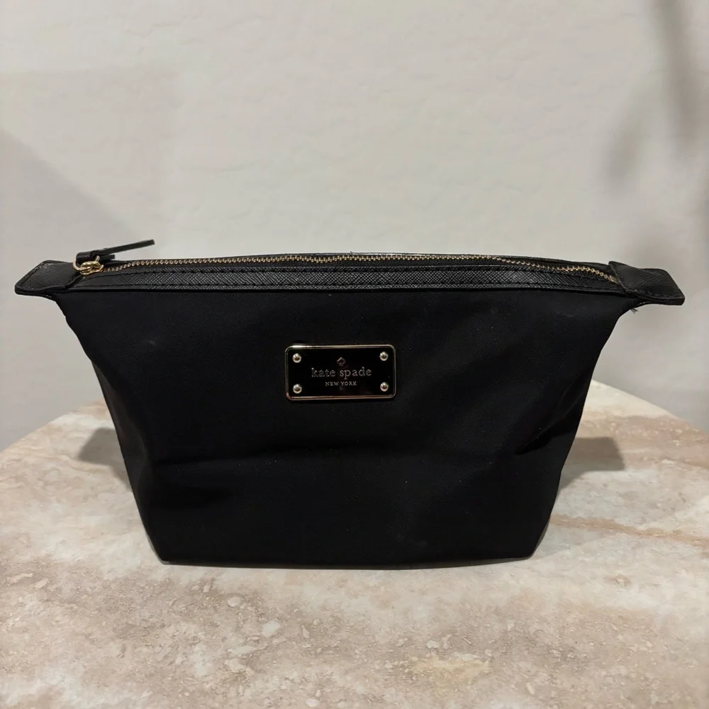 Kate Spade zip nylon cosmetic bag